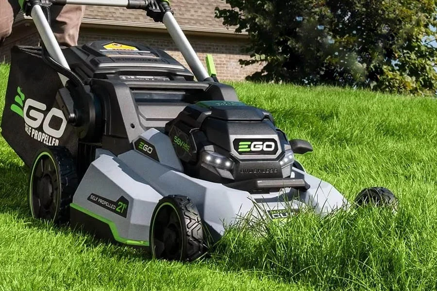 wide self propelled lawn mower