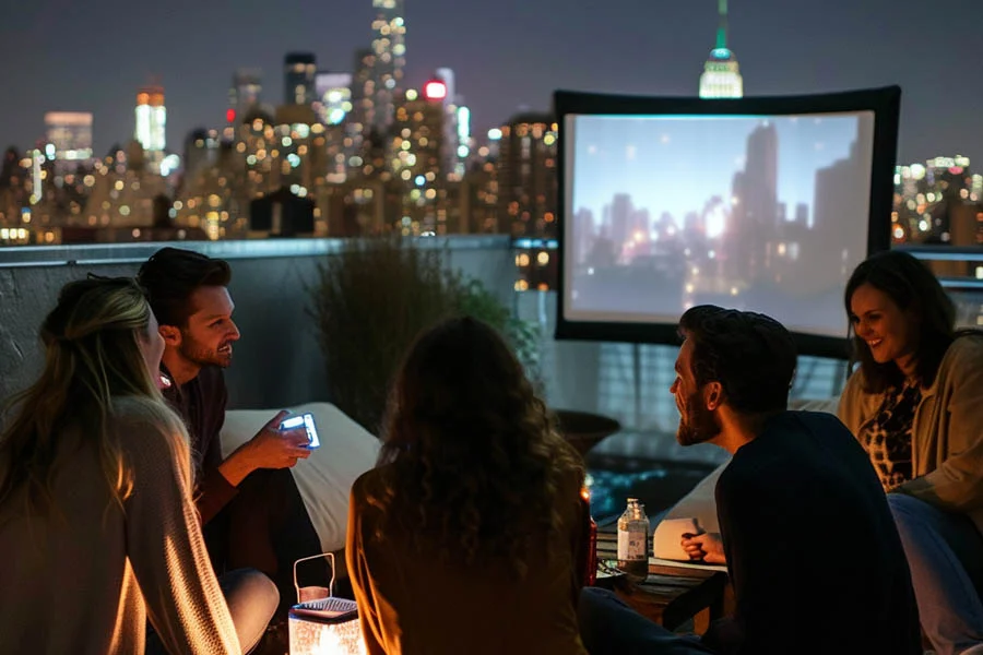 home theater projector and screen